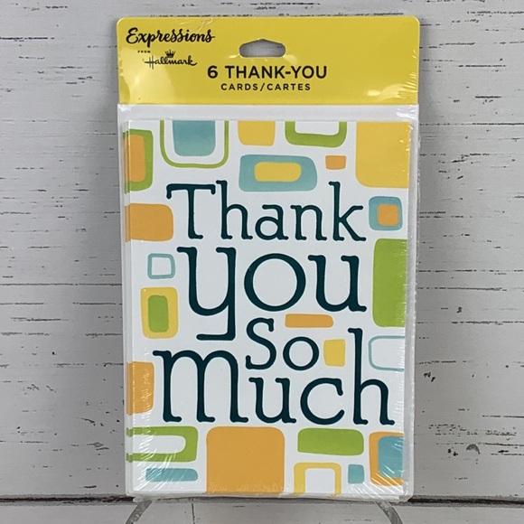 Hallmark Office 44 6pk Hallmark Expressions Thank You Note Cards Blank Inside New Sealed